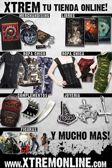 XTREM: la tienda online de ropa, complementos y merchandising oficial de  grupos  - Noticias en español sobre el heavy metal y los  grupos de heavy metal.