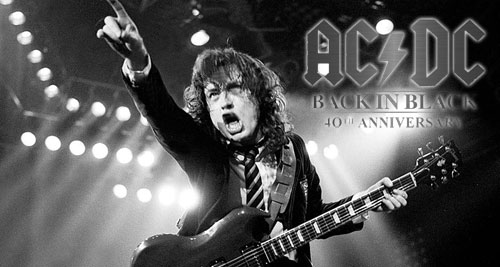 Grupo de rock Australian Classic, álbum de música ACDC en disco LP de vinilo.  Título Back in Black portada del álbum Fotografía de stock - Alamy
