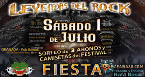 FIESTA LEYENDAS DEL ROCK - En GRANADA el sábado 1 de Julio. SORTEO de 3 ABONOS y CAMISETAS del Festival