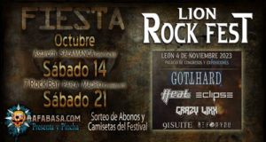 FIESTAS LION ROCK FEST en Salamanca, este sábado 14, Parla (Madrid), el 21 y León, tras el festival