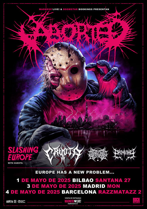 ABORTED + CRYPTA, THE ZENITH PASSAGE y ORGANECTOMY en Mayo 