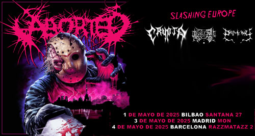 ABORTED + CRYPTA, THE ZENITH PASSAGE y ORGANECTOMY en Mayo 