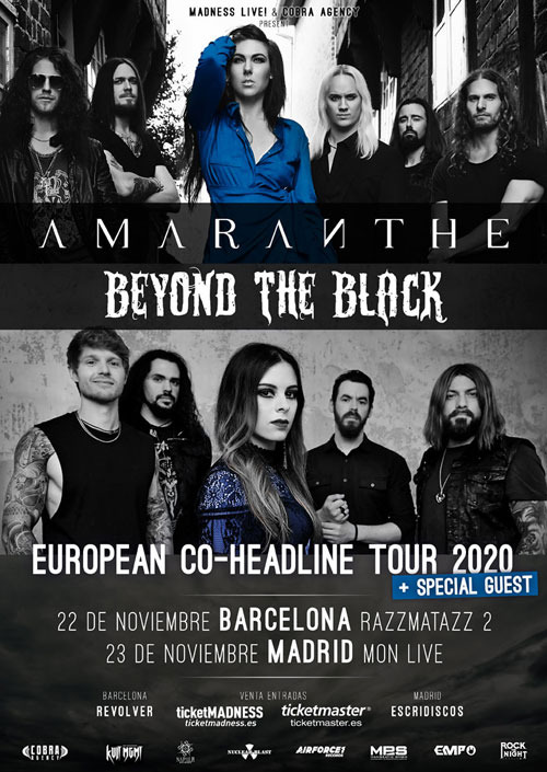 AMARANTHE y BEYOND THE BLACK - Los días 22 y 23 de noviembre en Barcelona y Madrid