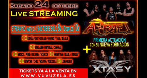 AZRAEL + XTASY en STREAMING el Sábado 24 de octubre a las 21:30 Hora española, en directo