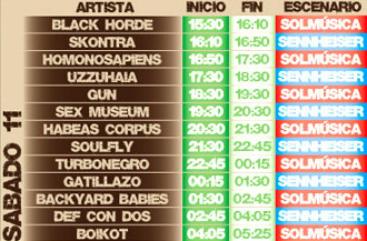 Horarios