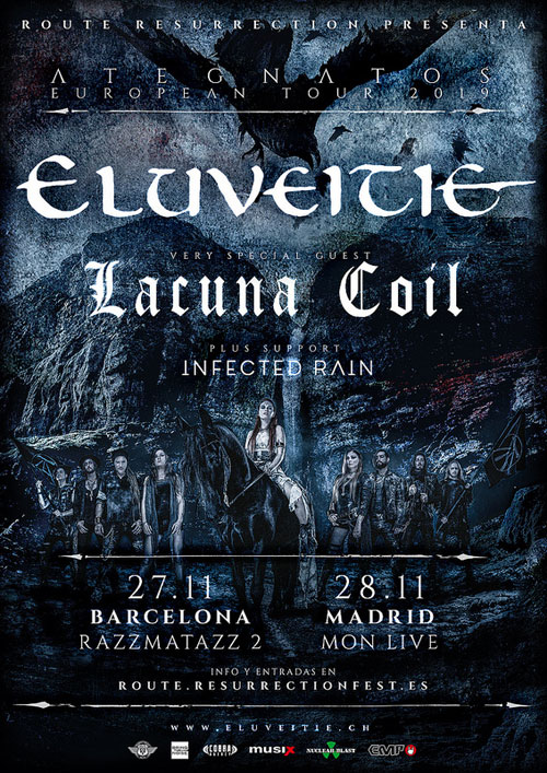 ELUVEITIE y LACUNA COIL + INFECTED RAIN