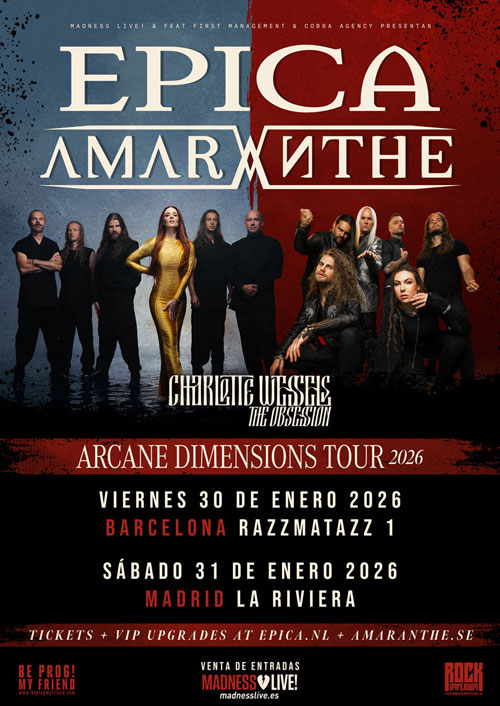 Fechas de EPICA y AMARANTE + Charlotte Wessels