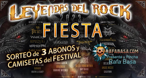 FIESTAS LEYENDAS DEL ROCK - SORTEO de 3 ABONOS y CAMISETAS del Festival en cada fiesta