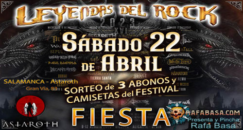 FIESTAS LEYENDAS DEL ROCK - SORTEO de 3 ABONOS y CAMISETAS del Festival en cada fiesta