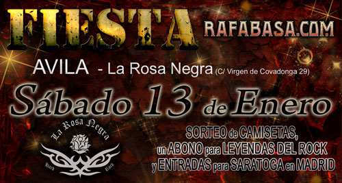 FIESTA RAFABASA.COM en La Rosa Negra de AVILA el sábado 13 de Enero