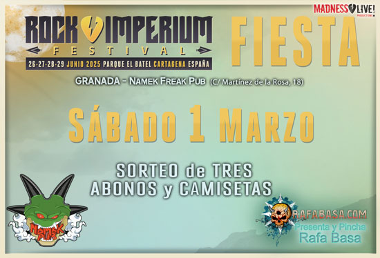 FIESTAS ROCK IMPERIUM con sorteo de 3 abonos y camisetas del festival en cada una