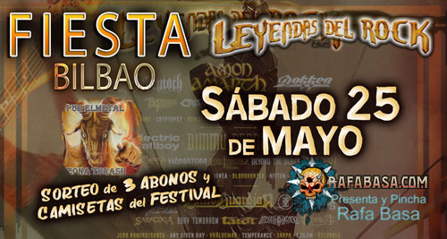FIESTA RAFABASA de LEYENDAS DEL ROCK en Bilbao el próximo sábado 25 de mayo, después en Barcelona y Murcia