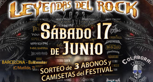 FIESTAS LEYENDAS DEL ROCK - SORTEO de 3 ABONOS y CAMISETAS del Festival en cada fiesta