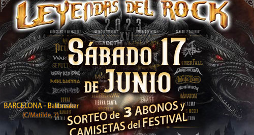 FIESTAS LEYENDAS DEL ROCK - SORTEO de 3 ABONOS y CAMISETAS del Festival en cada fiesta