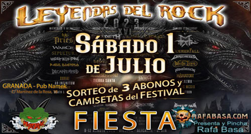 FIESTAS LEYENDAS DEL ROCK - SORTEO de 3 ABONOS y CAMISETAS del Festival en cada fiesta