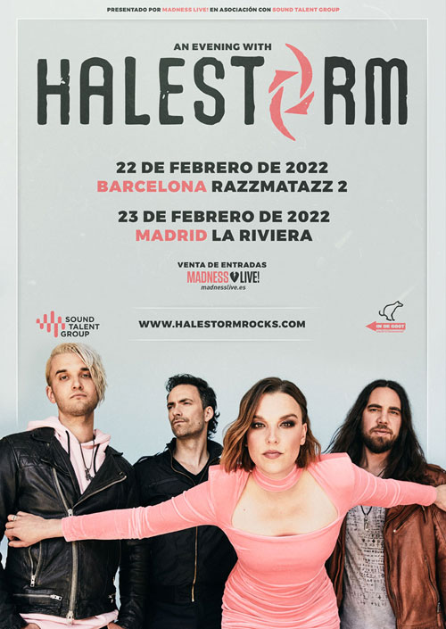 HALESTORM en Barcelona y Madrid en febrero de 2022