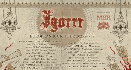 IGORRR gira junto a IMPERIAL TRIUMPHANT y MASTER BOOT RECORD 