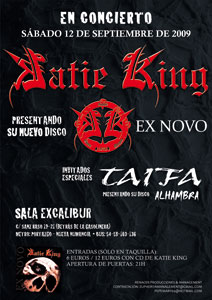 KATIE KING concierto, sala Excalibur