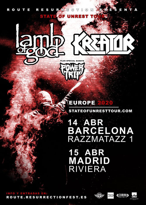 LAMB OF GOD y KREATOR