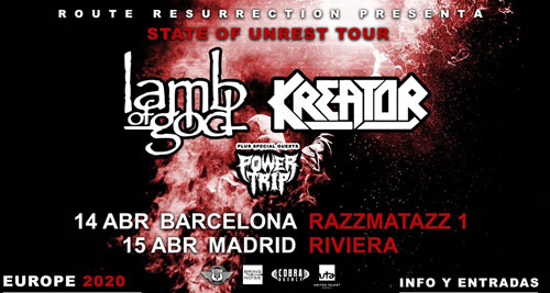 LAMB OF GOD y KREATOR