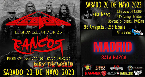 LEGION en Madrid, con RANCOR, el 20 de mayo.