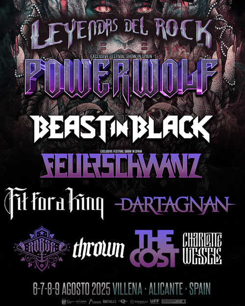 POWERWOLF, BEAST IN BLACK, FEUERSCHWANZ, D'ARTAGNAN, etc para LEYENDAS DEL ROCK 2025