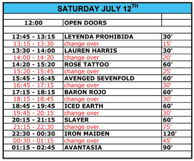 Horarios Metalway