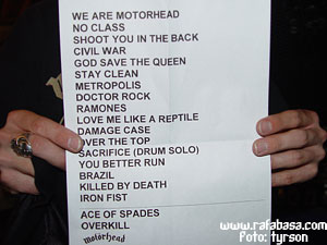 set list