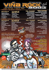 Cartel actualizado al 12 de Marzo de Viña Rock 2003