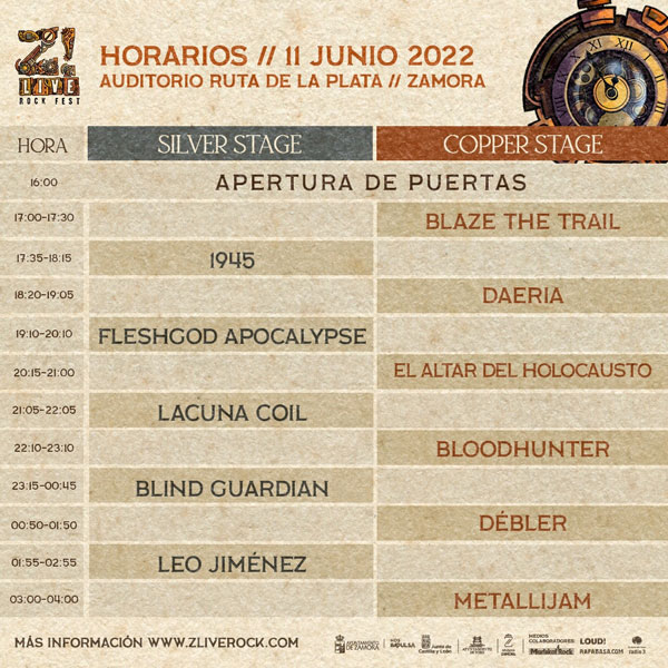 Z! LIVE ROCK FEST 2022 y TORO ON THE ROCKS - HORARIOS