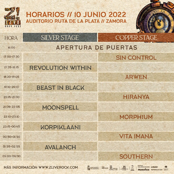 Z! LIVE ROCK FEST 2022 y TORO ON THE ROCKS - HORARIOS