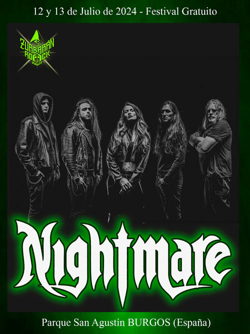 NIGHTMARE - Nueva incorporación al cartel del festival gratuito ZURBARAN ROCK BURGOS